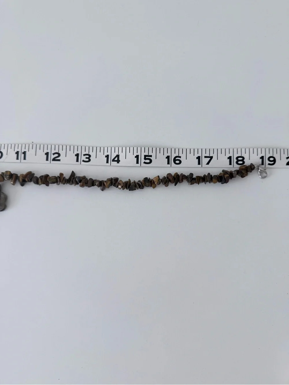 Natural Tiger's Eye Chip Bead Necklace Carved Turtle Pendant Boho 16”- 18